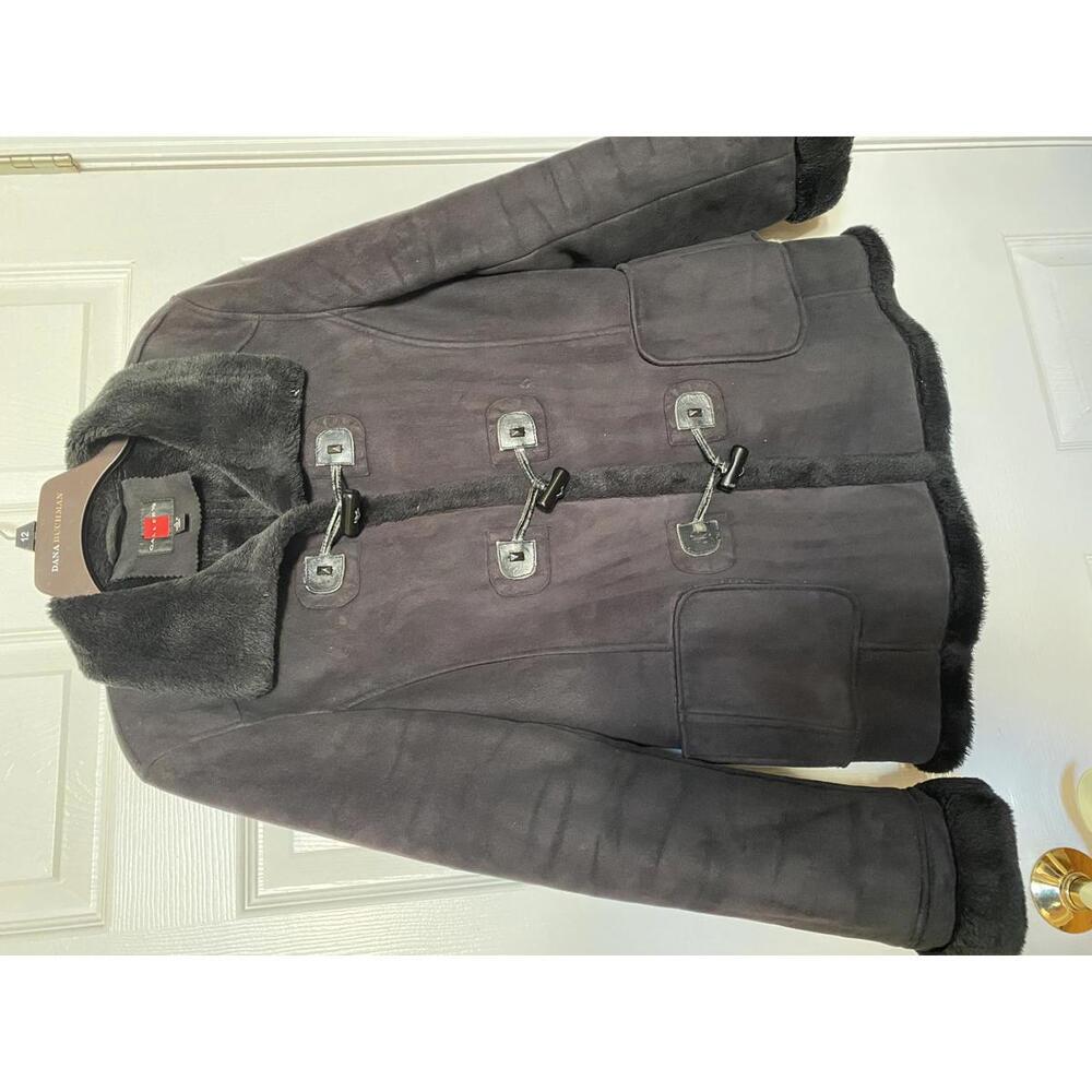 Women's Black Faux Shearling Toggle Coat